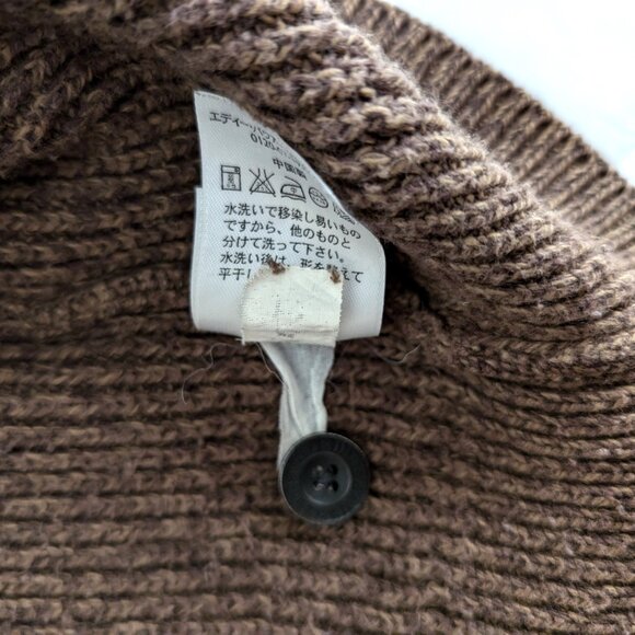 EDDIE BAUER Sweater Men's L Brown Henley Knit Long Sleeve Ribbed Accent Pullover - Picture 10 of 12